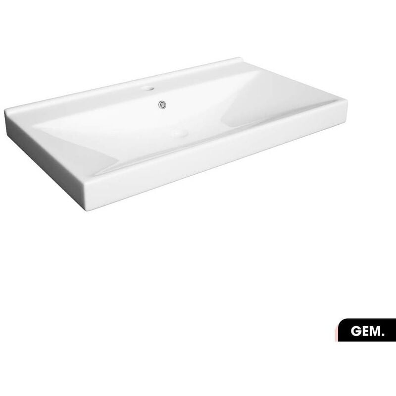 Otitec - Vasque à encastrer avec siphon offert gem Blanc 81 × 7 × 46