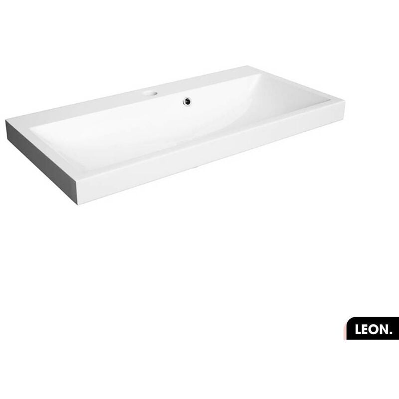 Otitec - Vasque à encastrer avec siphon offert leon Blanc 80 × 6 × 40