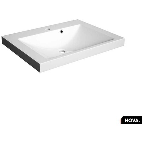Vasque à encastrer avec siphon OFFERT  NOVA  Blanc  60 × 6 × 46