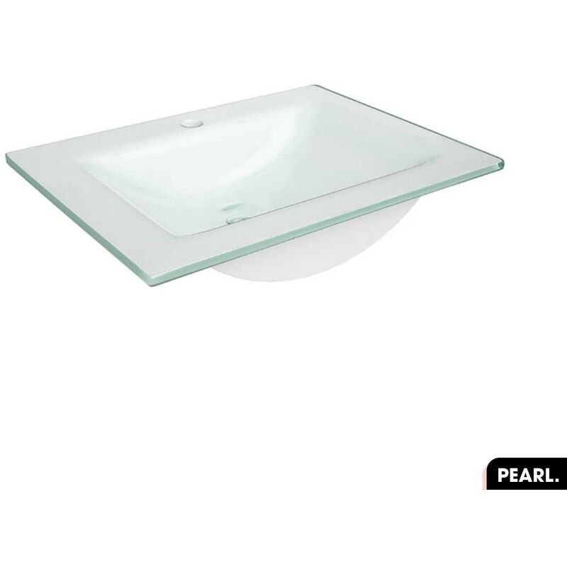 Vasque à encastrer avec siphon offert pearl En Verre 61 × 2 × 46