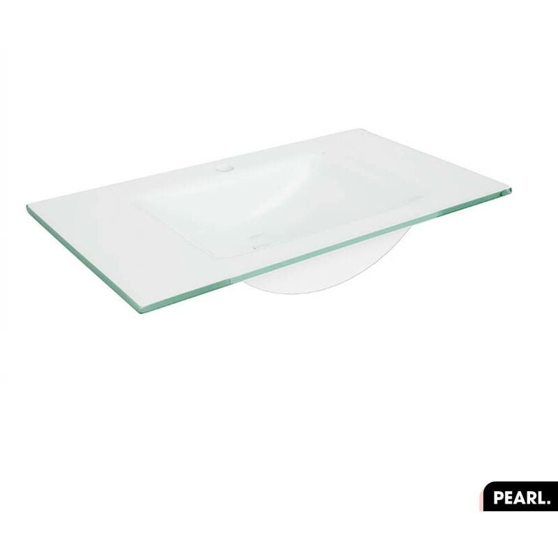Vasque à encastrer avec siphon offert pearl En Verre 81 × 2 × 46