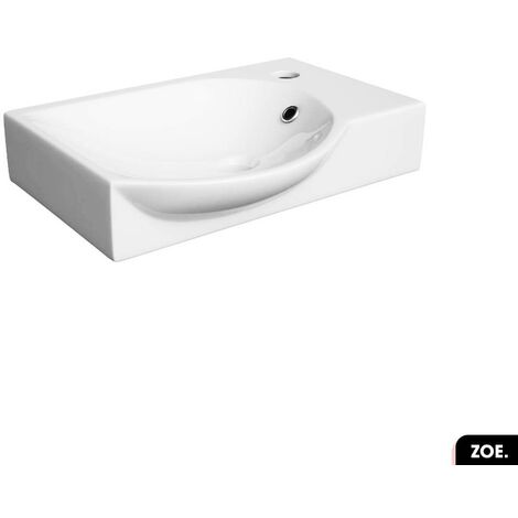 Vasque à encastrer avec siphon OFFERT  ZOE  Blanc  40 × 9 × 29