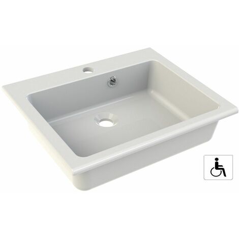 Allibert - Vasque à encastrer 50 cm rectangulaire blanc avec trou pour robinet - KIANJA