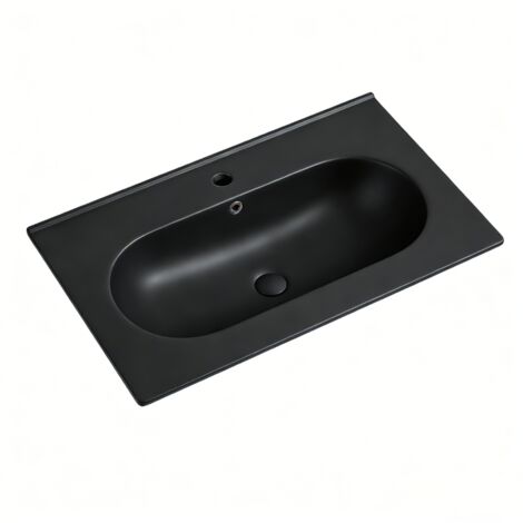 Vasque à encastrer ovale - 80 x 46 cm - Noir mat - CLEA