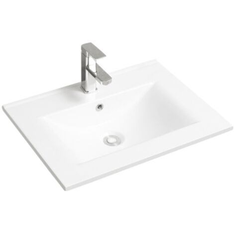Vasque à encastrer rectangulaire - 60 x 46 cm - Blanc - SKAY
