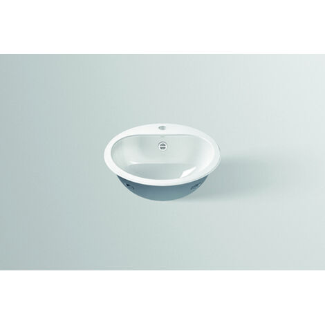 Vasque à encastrer ronde Ø 47,5 cm en acier vitrifié blanc – Montage encastré avec percement monotrou – 2005000000 – Alape