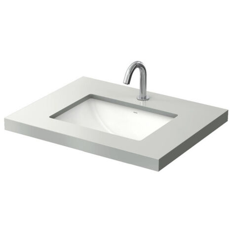 Vasque à encastrer WU carré, sans trou pour robinetterie, avec trop-plein blanc 500 mm TOTO
