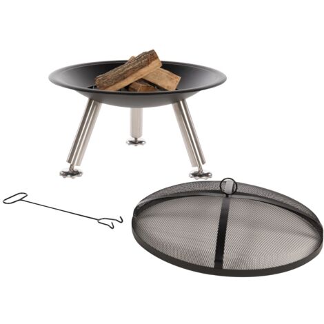Vasque à feu Chicago Noir Acier 75 cm 85013 RedFire
