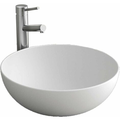 Vasque à poser ALTIRO - Diamètre: 39 cm - Hauteur: 14,5 cm - Couleur : blanc mat