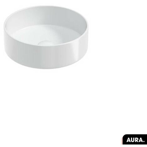 Vasque à poser avec siphon OFFERT AURA Blanc 36 × 11