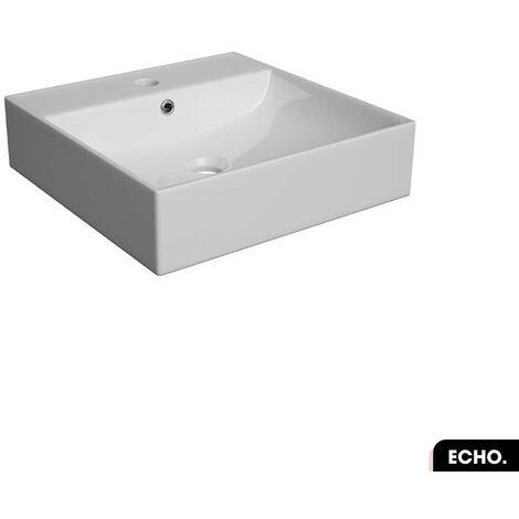 Vasque à poser avec siphon OFFERT  ECHO  Blanc  40 × 10 × 40