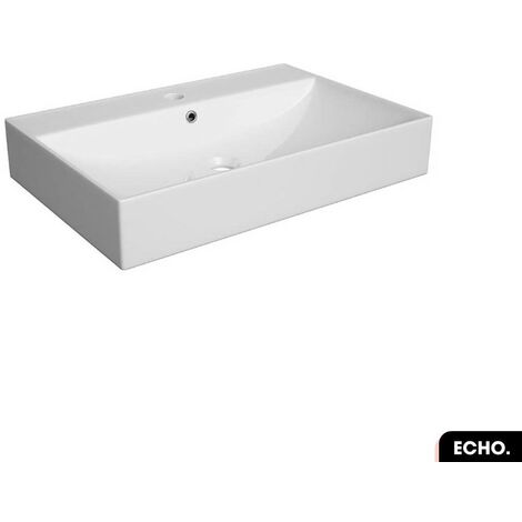 Vasque à poser avec siphon OFFERT  ECHO  Blanc  60 × 10 × 40