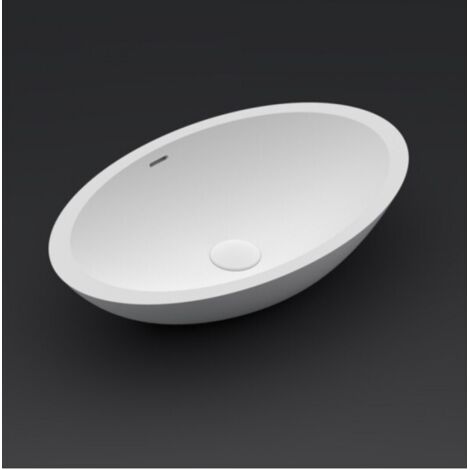 Vasque à poser blanc mat AVELLA OVAL RIHO 58x36 cm solid surface