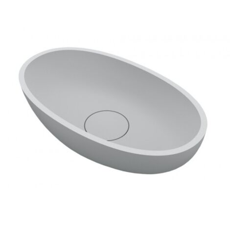 Vasque à poser blanc mat ESCALA RIHO 55x32 cm solid surface
