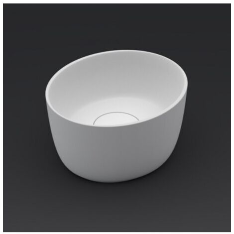 Vasque à poser blanc mat OVAL BOWL RIHO 38x33 cm en solid surface