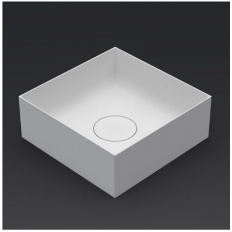 Vasque à poser blanc mat THIN SQUARE RIHO 38x38 cm solid surface