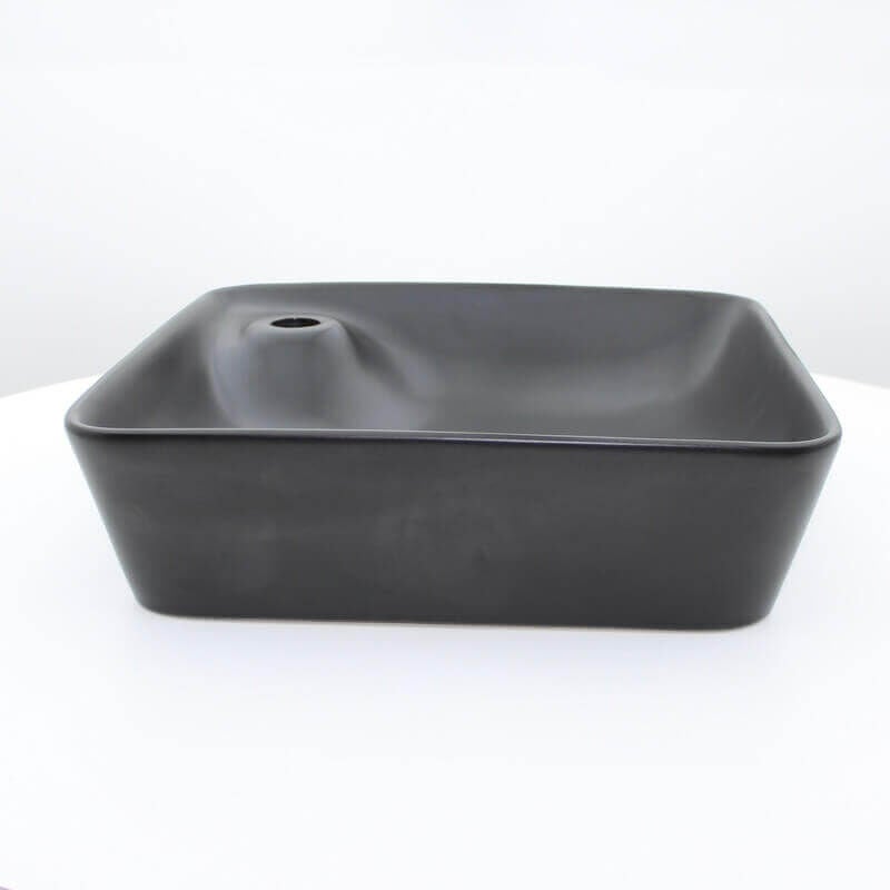 Vasque pour salle de bain Carrée - Céramique Noir Mat - 43x43 cm - Urban