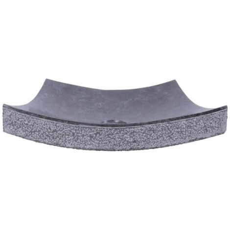 Vasque à poser carrée en marbre gris 40cm SZB-D GREY - 40x40x12 cm - Kayu Meuble