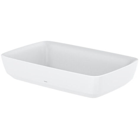 Vasque à poser CE sans trou pour robinetterie, avec trop-plein blanc mat 600 mm, avec robinet à tige, carré TOTO