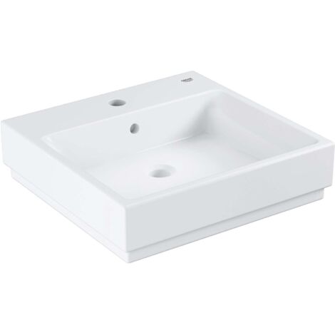 Vasque à poser céramique blanche alpin 50 x 49 cm – Traitement antibactérien Grohe PureGuard – Installation facile avec kit inclus - 3947800H
