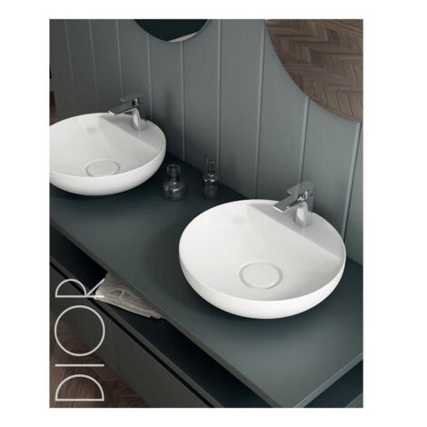 Vasque à poser céramique rond DIOR Diam.42 cm blanc brillant - LPP