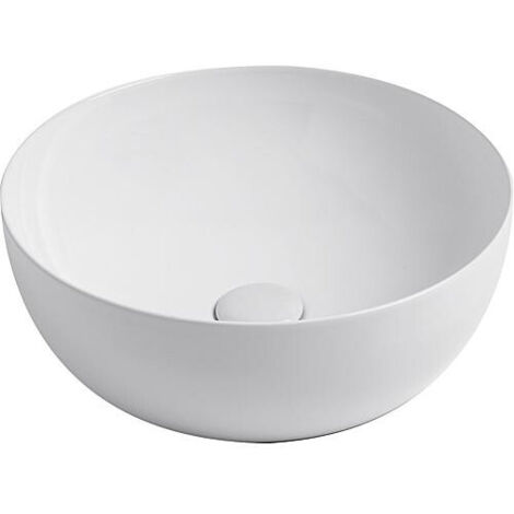 Vasque a poser Clas + 400x400mm, en céramique, blanc sans trou de robinet