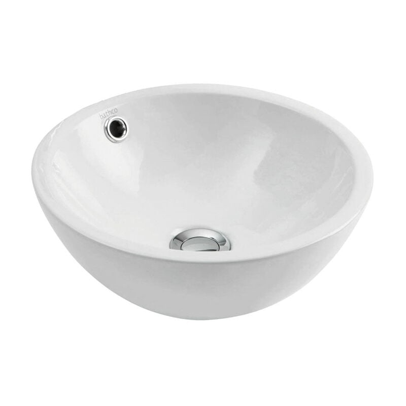 Vasque céramique ronde à poser castellon c- Blanc - Ø350 x H145 mm Bathco