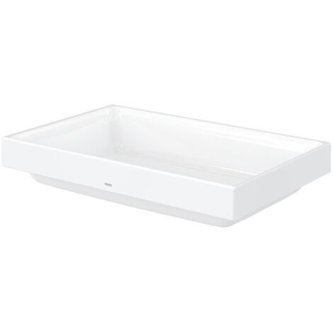 Vasque à poser CS carré, sans trou pour robinetterie, avec trop-plein blanc 600 mm TOTO