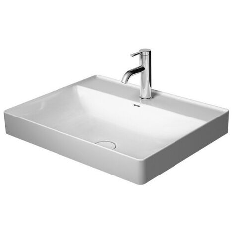 Vasque à poser DURASQUAdroite sans débordement m trou B 600x470mm o trouwe