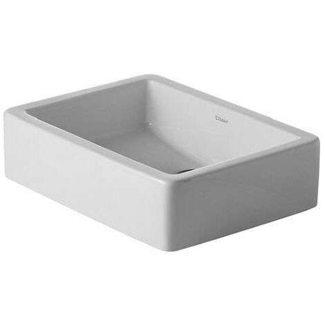 Vasque à poser Duravit Vero 600mm, avec plage de robinetterie - arrière émaillé - fixations incluses - Blanc