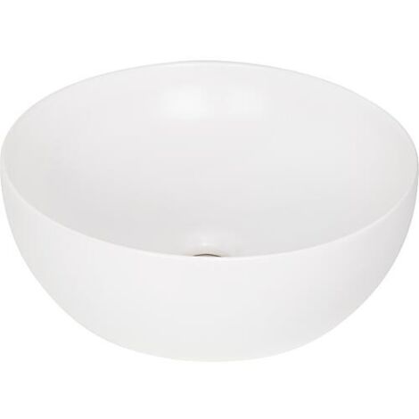 Vasque à poser Elanda 400x400mm céramique sans trou robinet, blanc mat