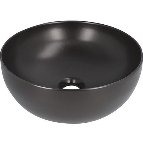 Vasque à poser Elanda 400x400mm céramique sans trou robinet, noir mat