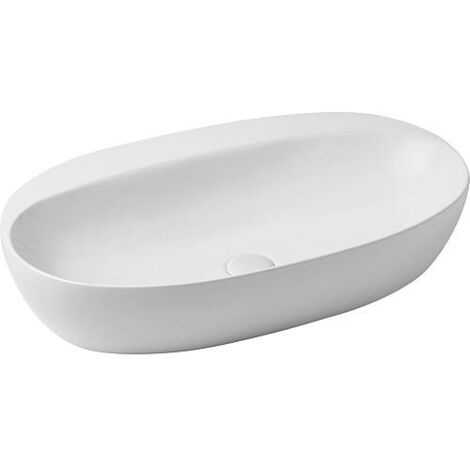 Vasque à poser Elanda 700x420mm en céramique, blanc sans trou de robinet