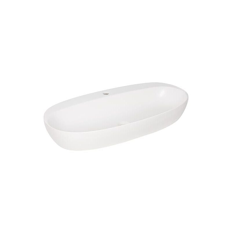 Vasque à poser Elanda 900x440mm céramique avec trou robinet, blanc mat