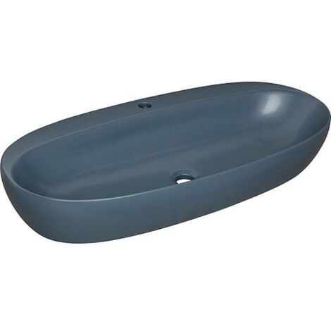 Vasque à poser Elanda 900x440mm céramique avec trou robinet bleu royal