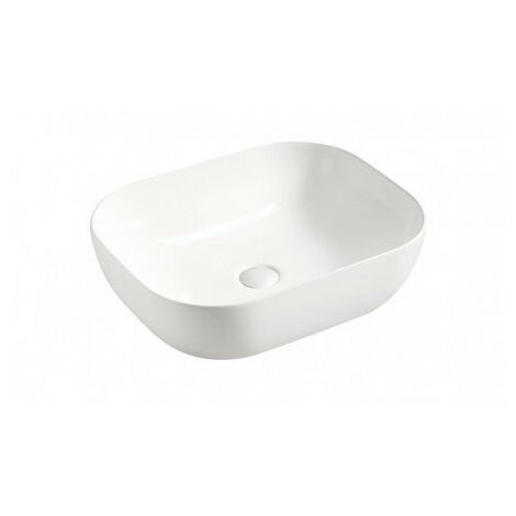 Vasque à poser en céramique - Blanc - L 50 x P 40 x H 15 cm - Livraison gratuite