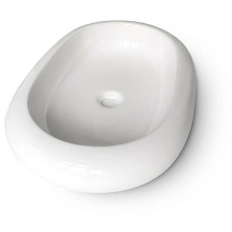 Vasque a poser en céramique forme ovale OCEANIC - 64x43,5x12 cm Anã