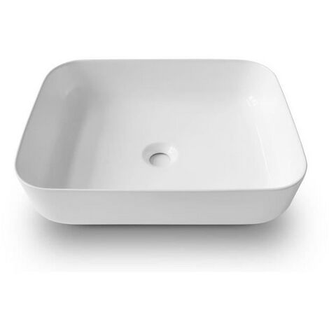 Vasque a poser en céramique forme rectangle OCEANIC - 50x40x13,5 cm Naiã