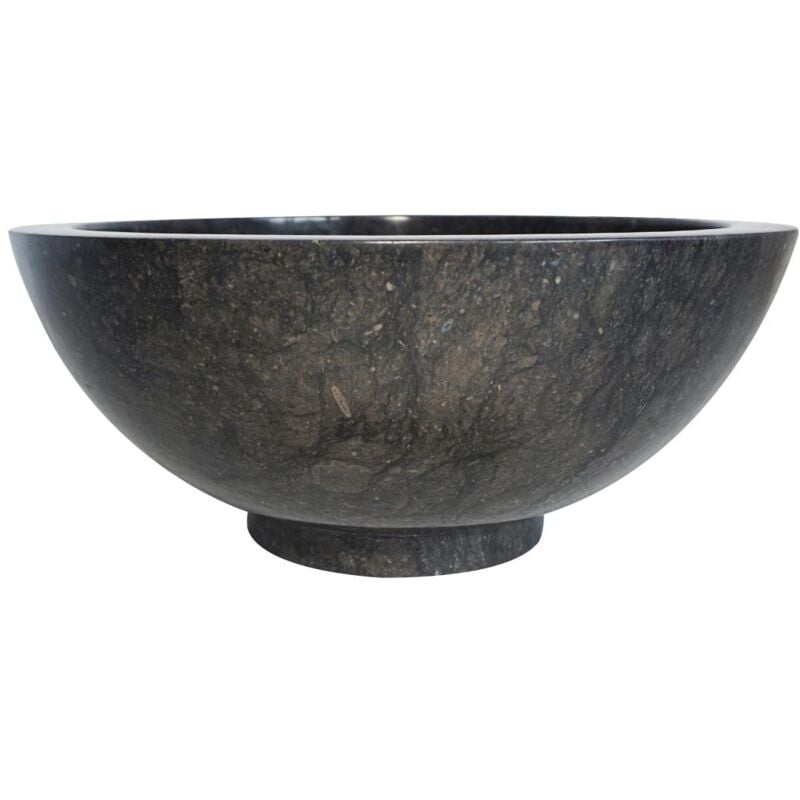 Vente-unique - Vasque à poser en marbre - Coloris noir - D35 cm - berati