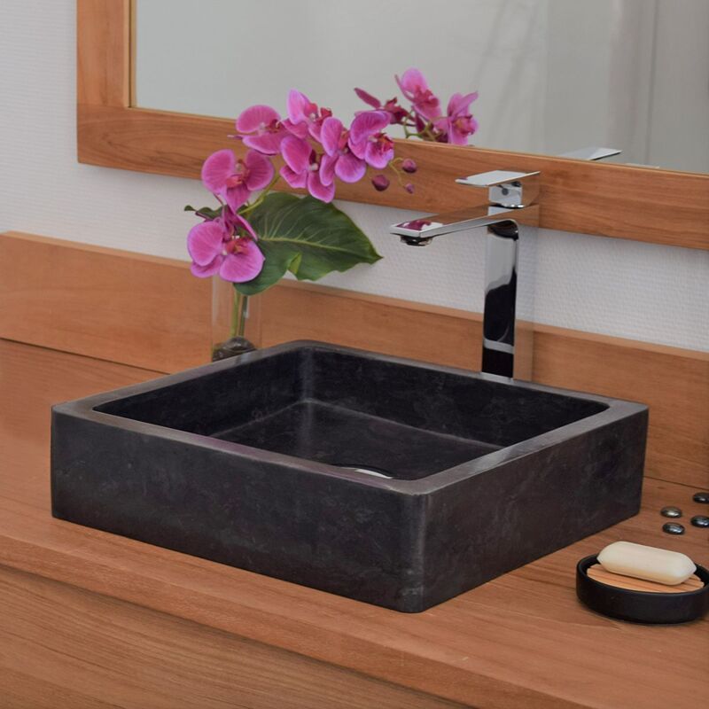 Vasque en Noir à poser, Kalio