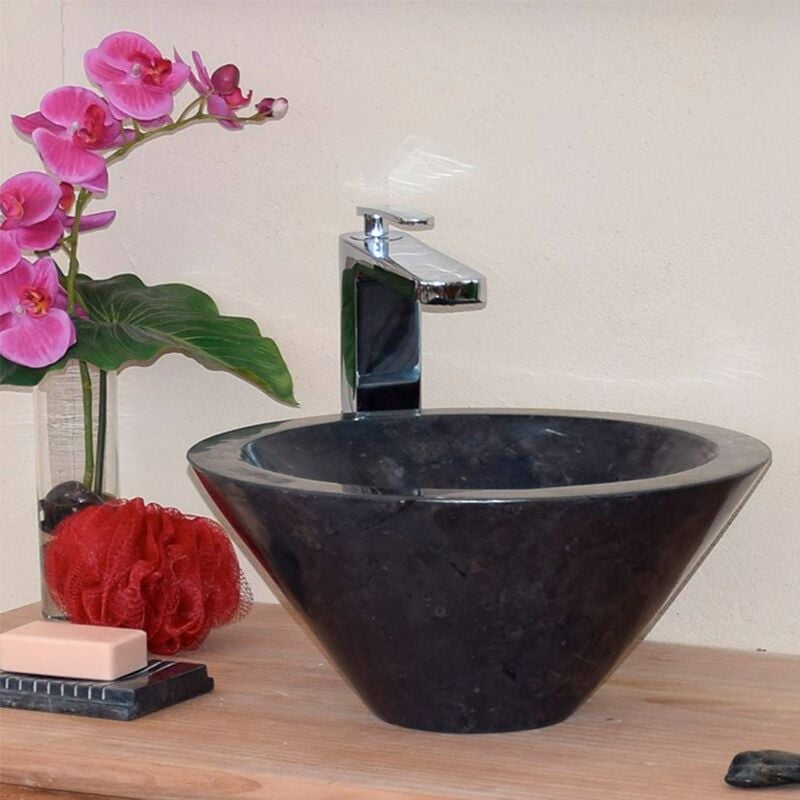 Vasque en Noir à poser, Koni