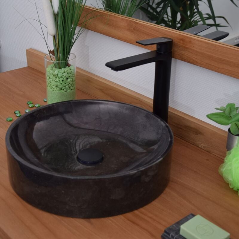 Vasque en Noir à poser, Irina