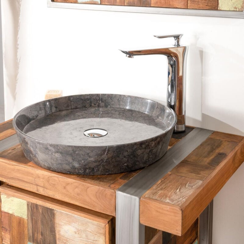 Wanda Collection - Vasque à poser en marbre pour salle de bain Malo 45 noir