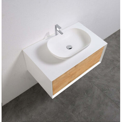 Vasque à poser en pierre de synthèse PALIO blanc mat 54 x 34 cm