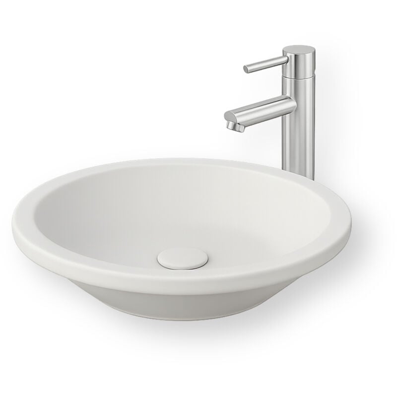 Ambra - Collection Bloom - Vasque à poser en solid surface 41 cm