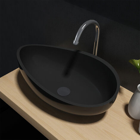 Vasque à poser en solid surface Noir - Omega