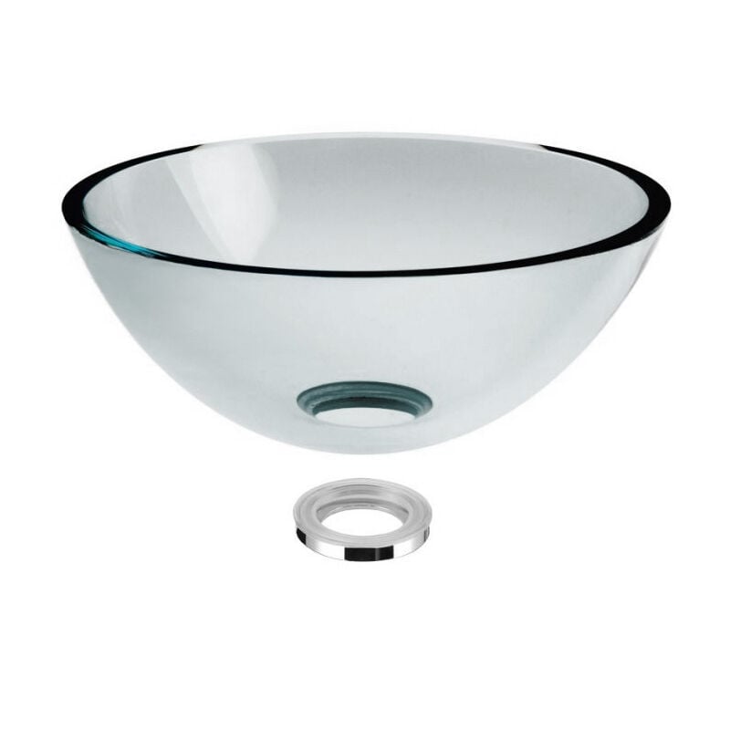 Vasque en verre transparent à poser H11cm - Ø28cm - Ondyna VV12880