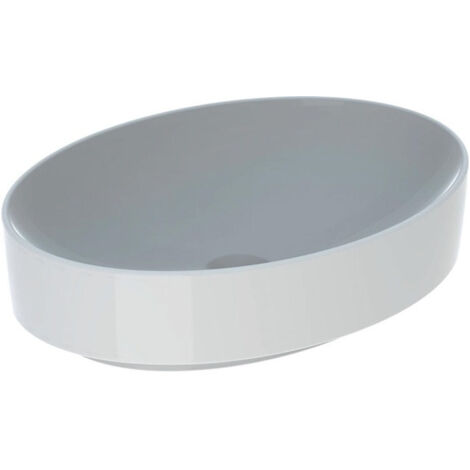Vasque à poser Geberit VariForm ovale, 55x40cm, sans troude robinetterie, sans trop-plein, Blanc