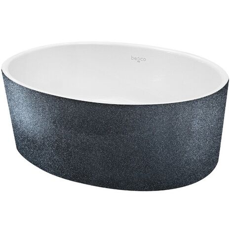 Vasque à poser graphite GLAM avec bonde graphite UNIQUA