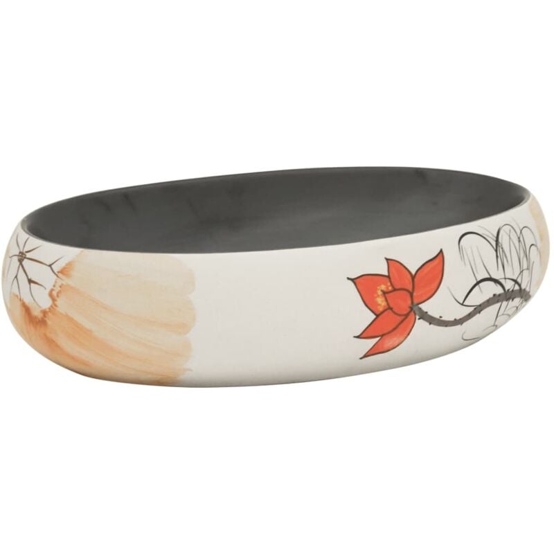 Vidaxl - Vasque à poser multicolore ovale 59x40x15 cm céramique